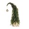 20" Curved Grinch Christmas Tree – Artificial Pine with Golden Ornament & Burlap Base, Small Tabletop Holiday Decor